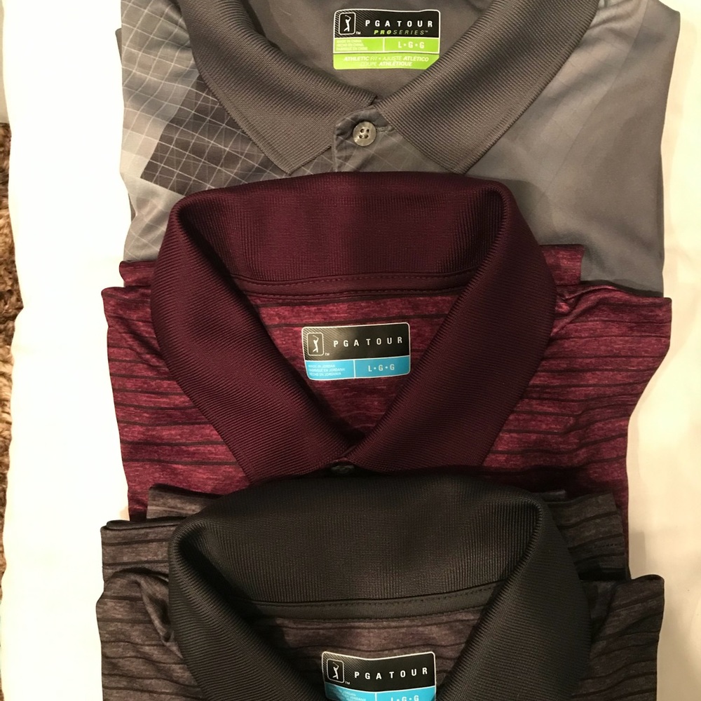 3 PGA Tour Men’s Golf Shirts